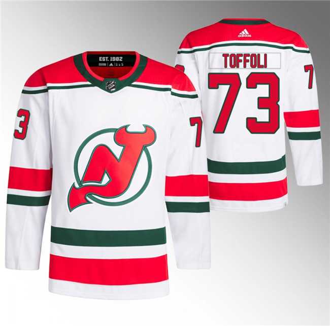 Mens New Jersey Devils #73 Tyler Toffoli White Stitched Jersey->new jersey devils->NHL Jersey